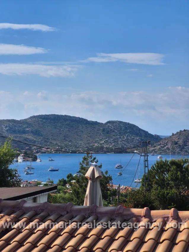 In Selimiye, 2+1 Seeblick-maisonette-wohnung, Freistehendes Haus Aus Stein Zum Verkauf