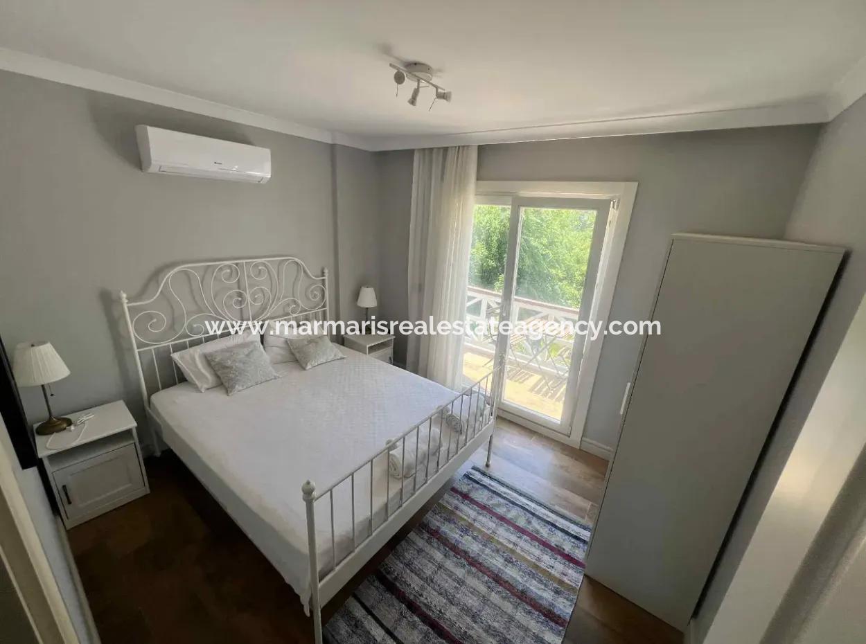 3 Zimmer 1 Wohnzimmer 140M2 2 Villen Zum Verkauf Mit Pool Mit Herrlichem Meerblick Im Viertel Selimiye Im Bezirk Marmaris