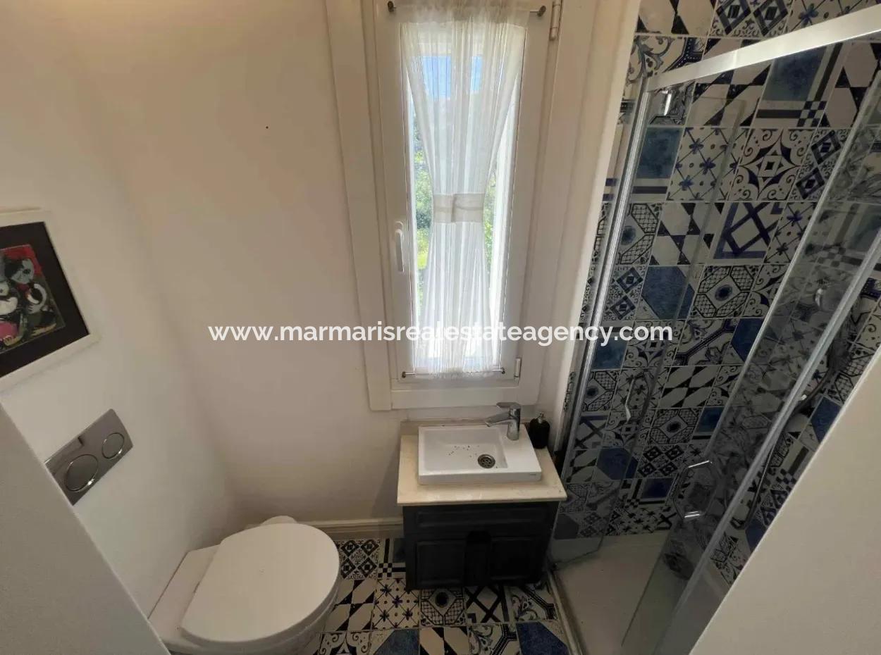 3 Zimmer 1 Wohnzimmer 140M2 2 Villen Zum Verkauf Mit Pool Mit Herrlichem Meerblick Im Viertel Selimiye Im Bezirk Marmaris