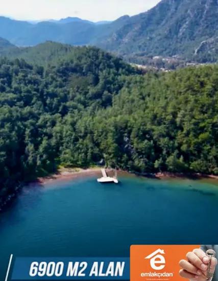 Marmaris Orhaniye Stadtteil In 6000 M2 Privater Anlegesteg Vorhanden Satılık Bucht