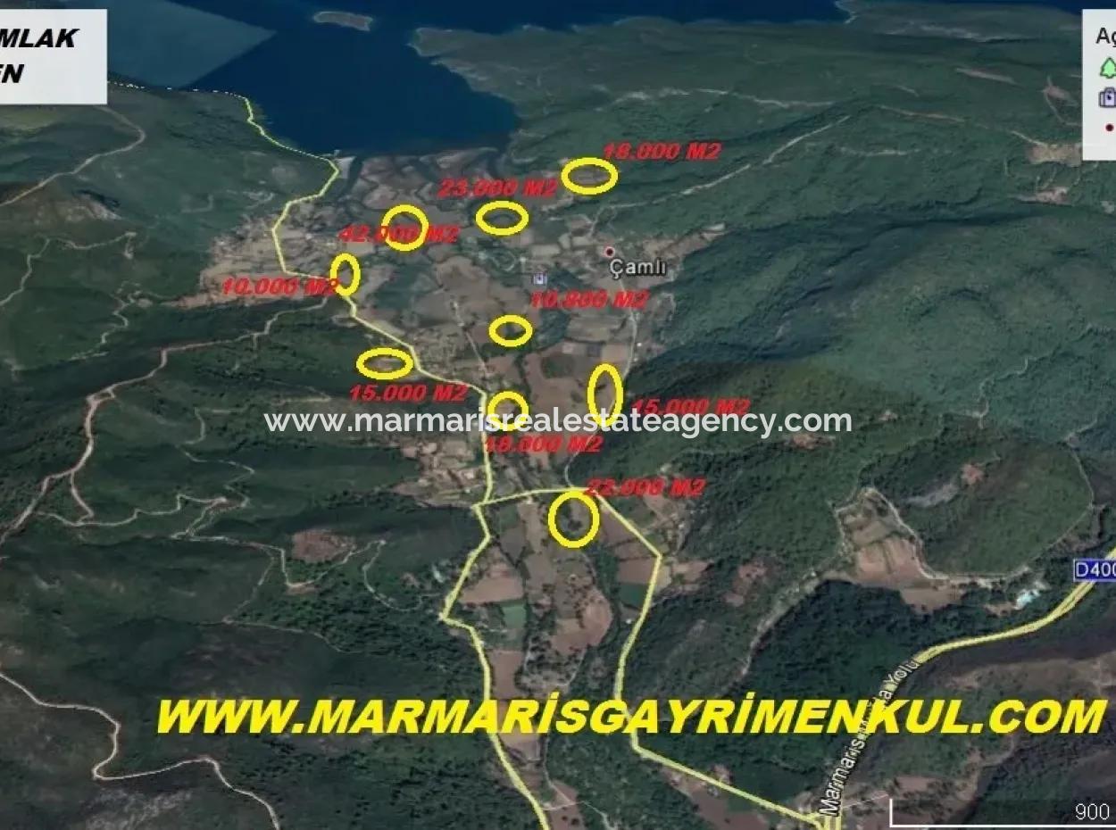 Urgent For Sale Plot In The Village Of 25.000 M2 Glazed Marmaris