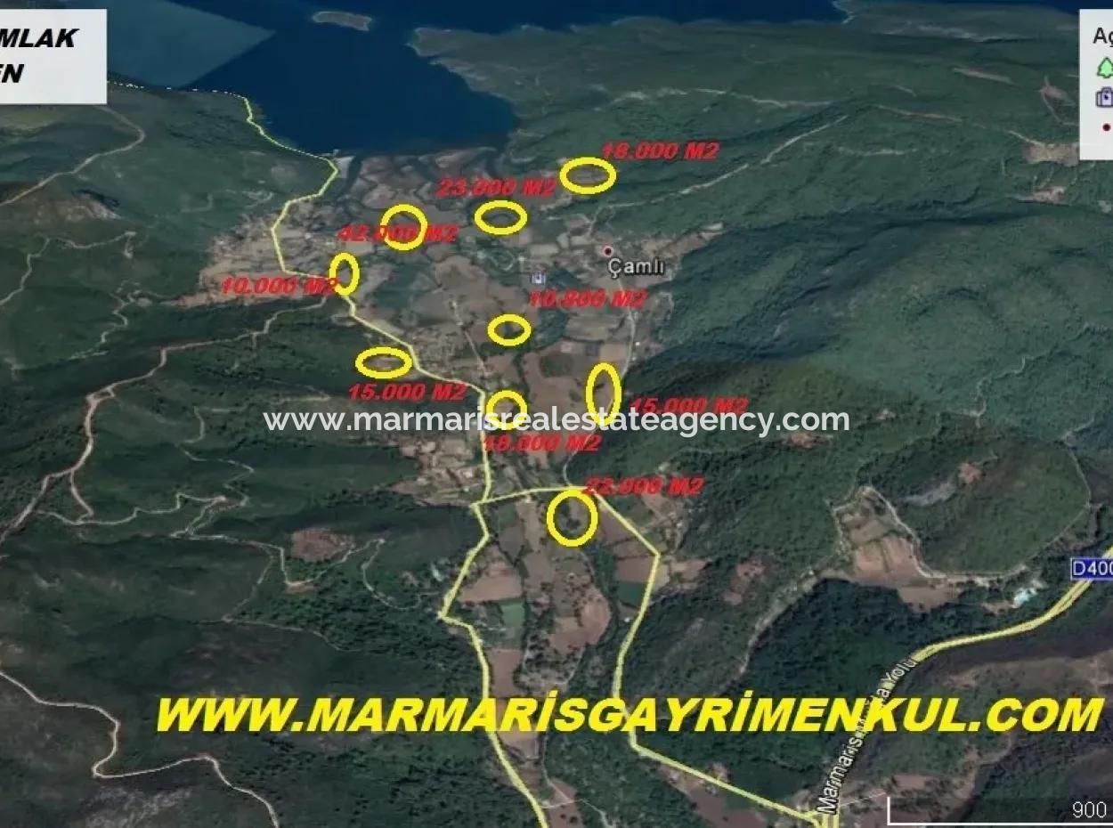 Urgent For Sale Plot In The Village Of 25.000 M2 Glazed Marmaris