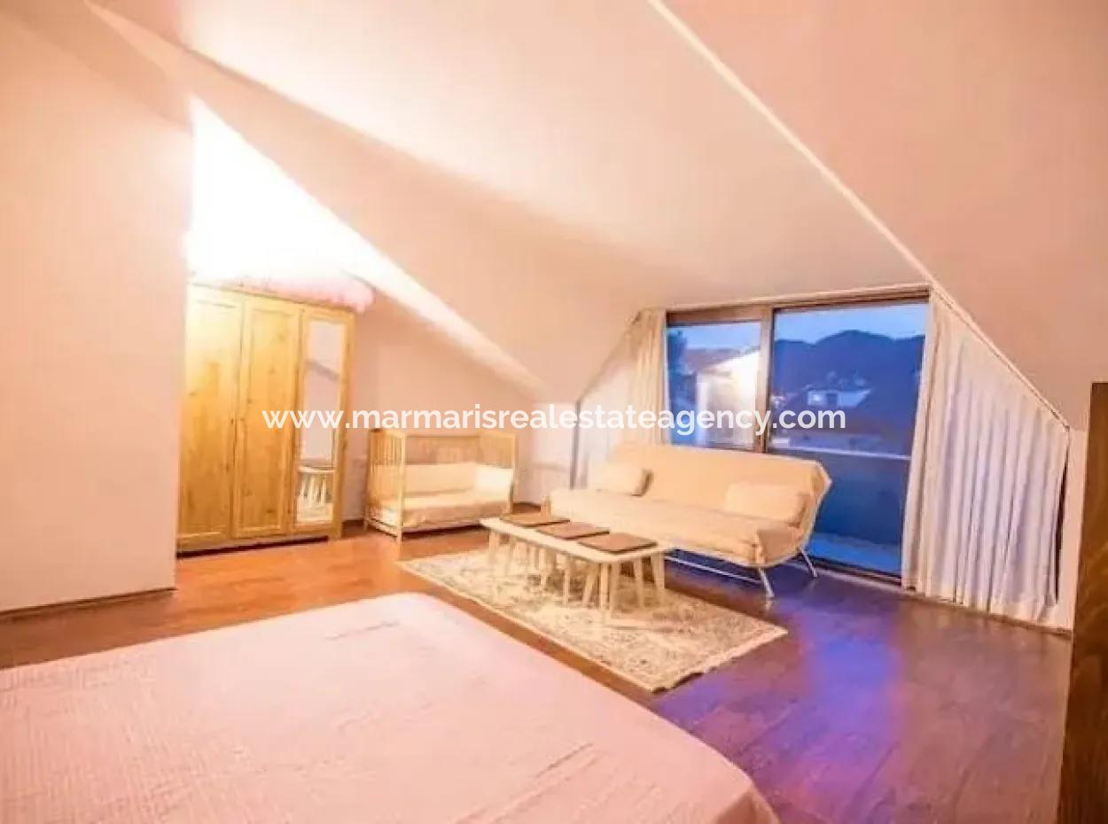 The Area Of Marmaris Armutalan Detached Villa For Sale 4 Rooms 1 Living Room Triplex Villa Fully