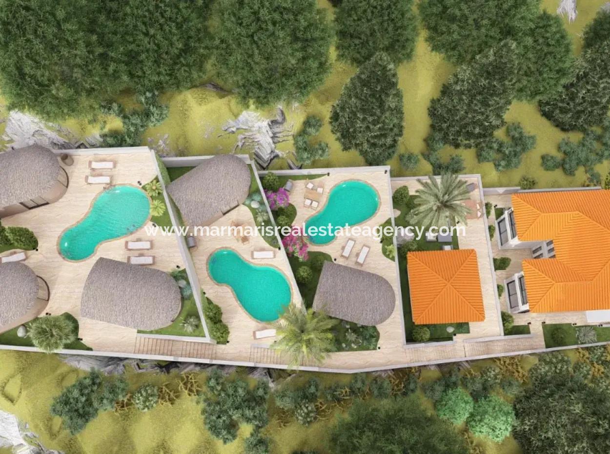 Boutique Hotel For Sale With 20 Rooms Infinity Pool With Forest View In Atakoy, 7 Km From Akyaka, Mugla