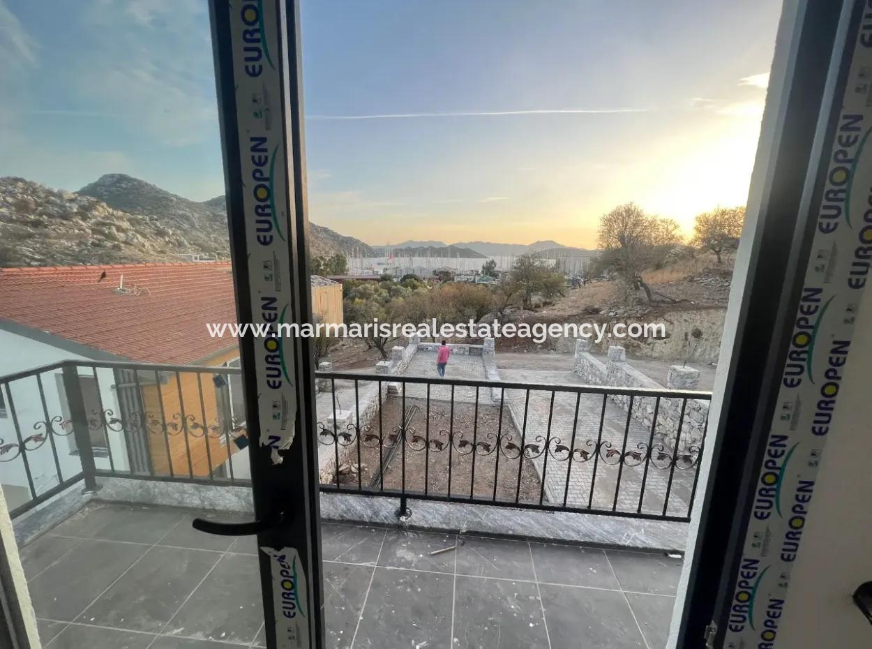 Villa For Sale In Marmaris Bozburun Neighborhood With Sea View, Fully Detached Garden, Parking Lot