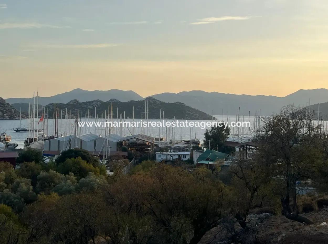 Villa For Sale In Marmaris Bozburun Neighborhood With Sea View, Fully Detached Garden, Parking Lot