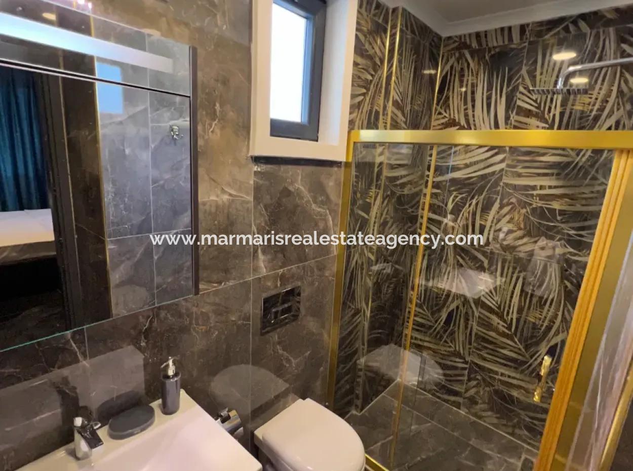 3 Rooms, 1 Living Room, 3 Bathrooms, Ultra-Luxury Daily Rental Villa With Fully Detached Swimming Pool In Marmaris Cetibeli Neighborhood