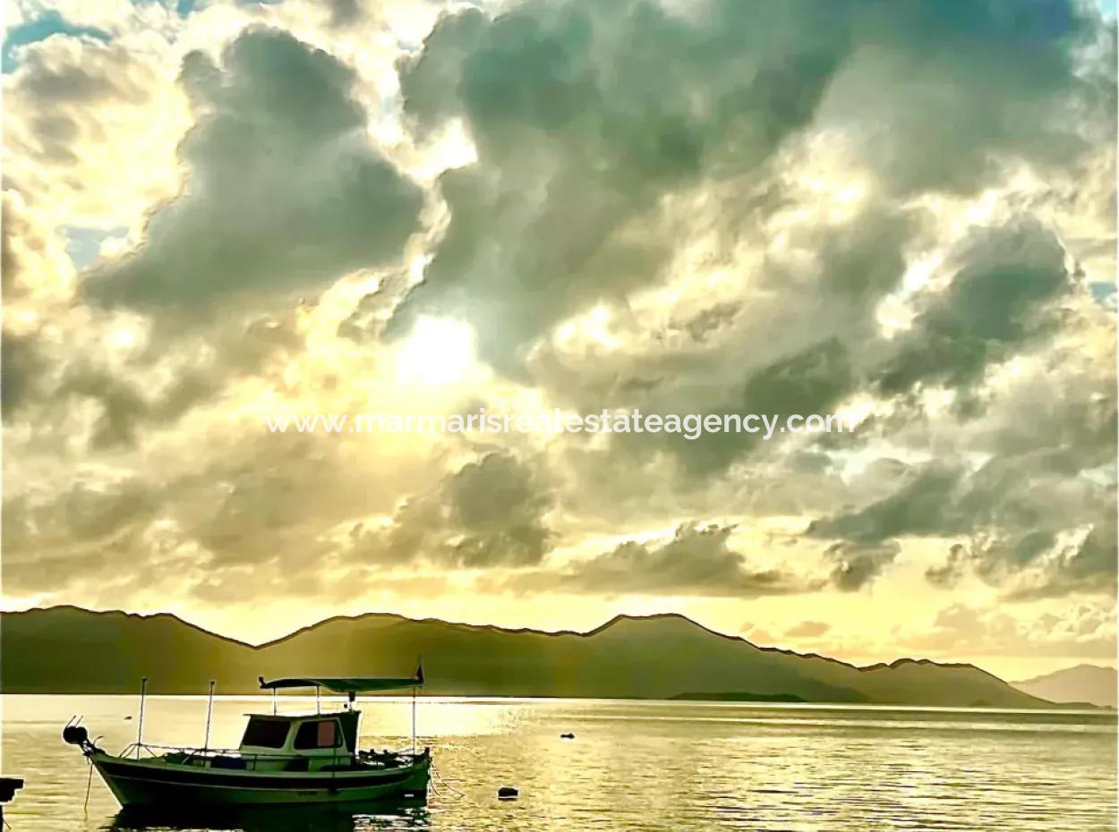 800M2 Land For Sale In Marmaris Söğüt Village With Sea View 2 Villas Zoned Or Suitable For Hotel Construction