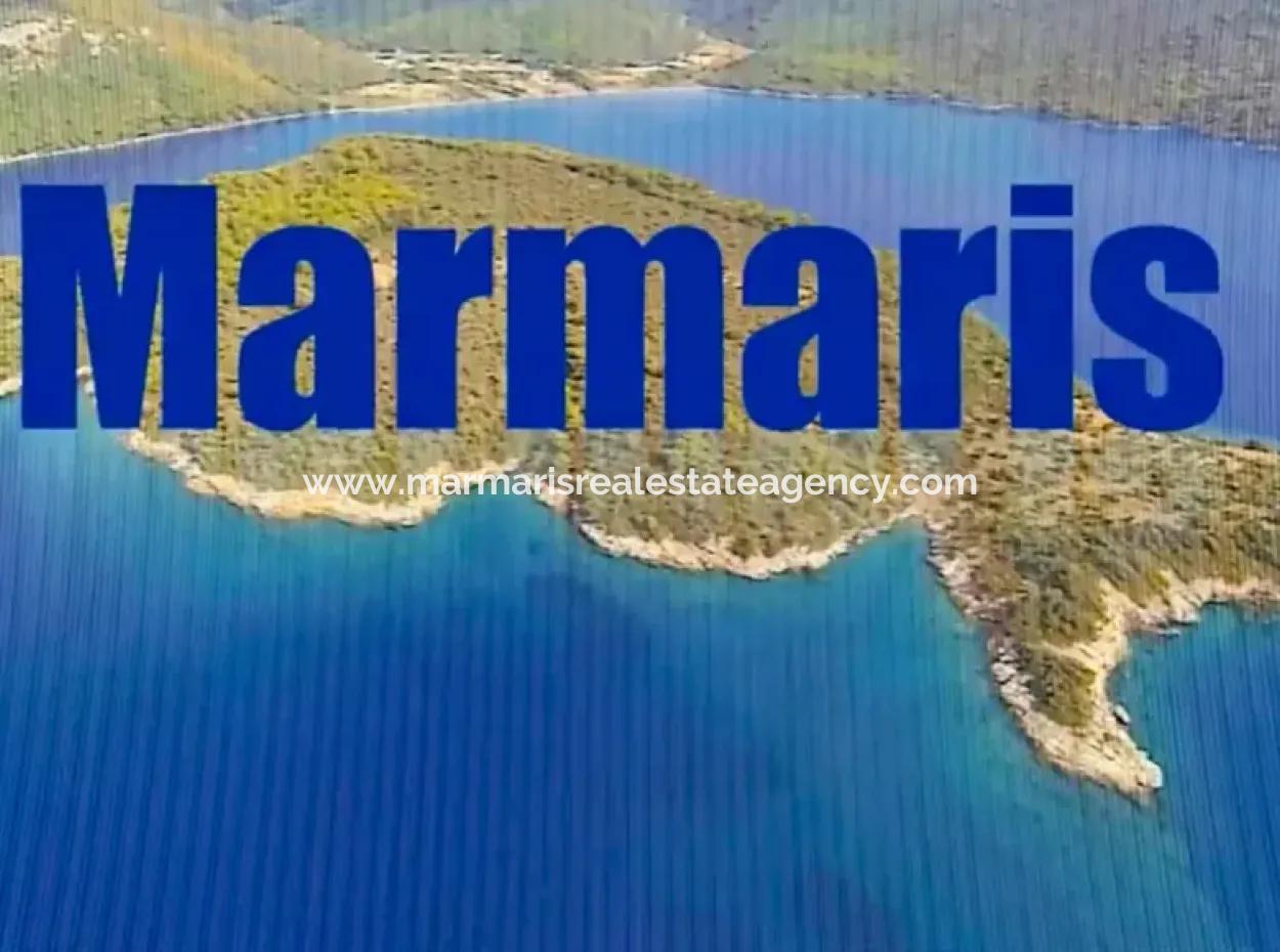 The Island For Sale In The Gulf Of Gökova In Marmaris District Has A Land Area Of 365000M2 And There Is A Registered House In It.