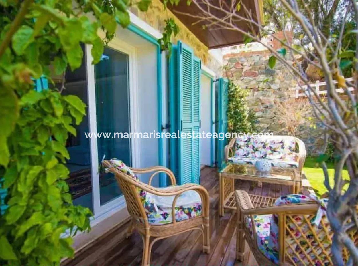 3 Rooms 1 Living Room 140M2 2 Villas For Sale With Swimming Pool With Magnificent Sea View In Selimiye Neighborhood Of Marmaris District