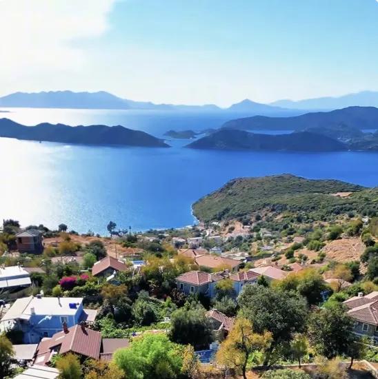 В Деревне Сёгют С Видом На Остров Сими И Морской Пейзаж Экологический Туризм Имарли 2100 М2 Участок Земли