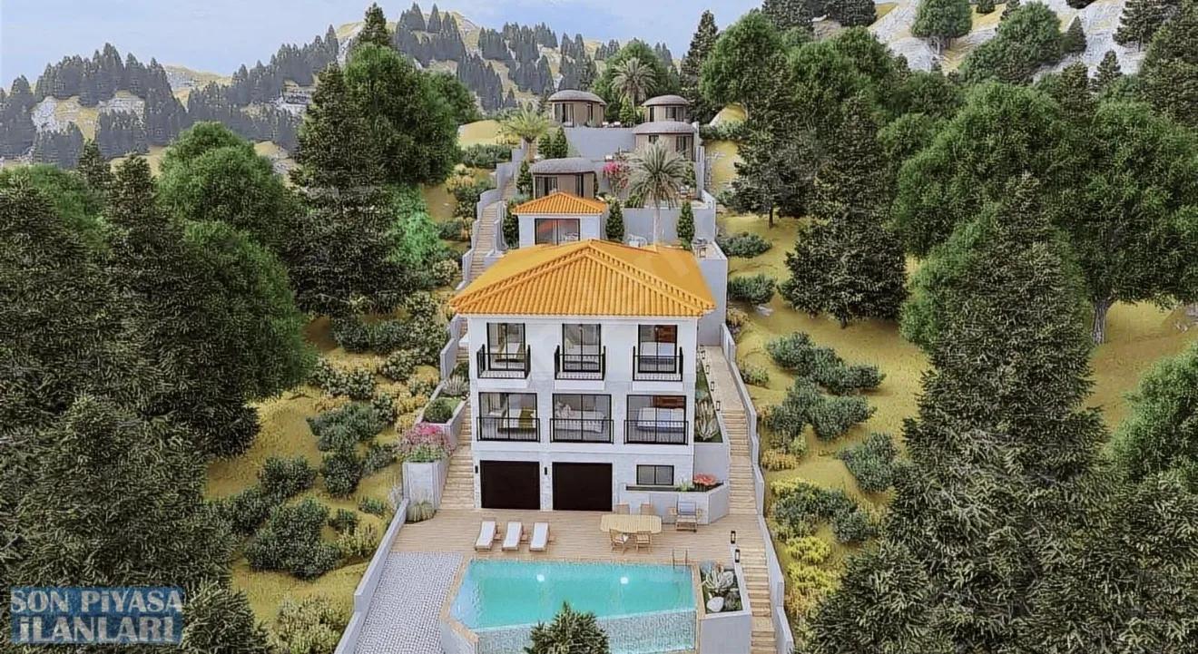 Akyaka,ya 8 Km Uzaklıkta 15 Odalı Villa Projesi Çizilmiş 1186 M2 Satılık Arsa