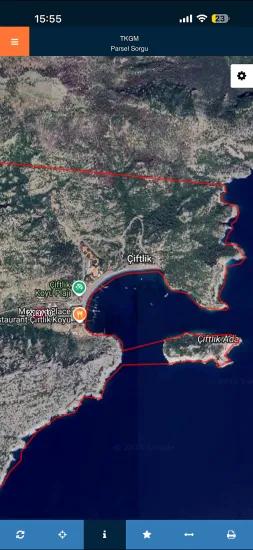 Marmaris Çiftlik koyunda 2500m2 denize yakın satılık Özel mülk