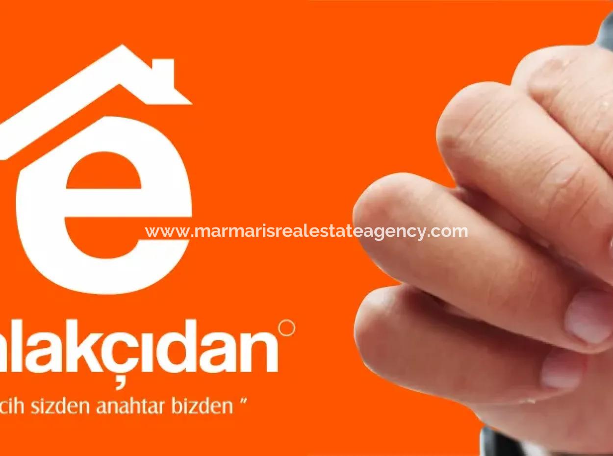 Marmaris,Te Kanala Sıfır 10000M2 Ticari Kullanıma Uygun Hisseli Arazimiz Satılık